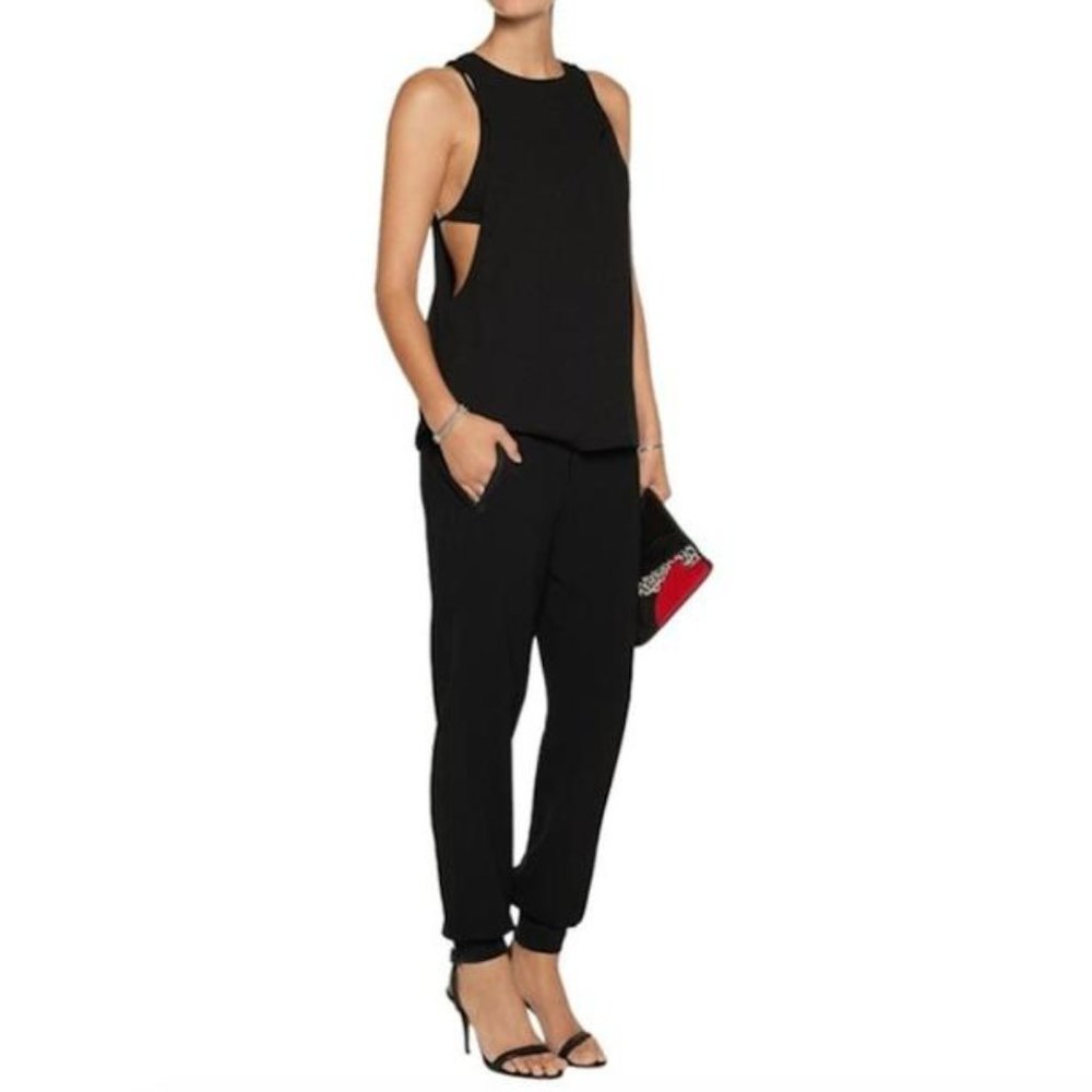 T by Alexander Wang - Layered Crepe Black Top